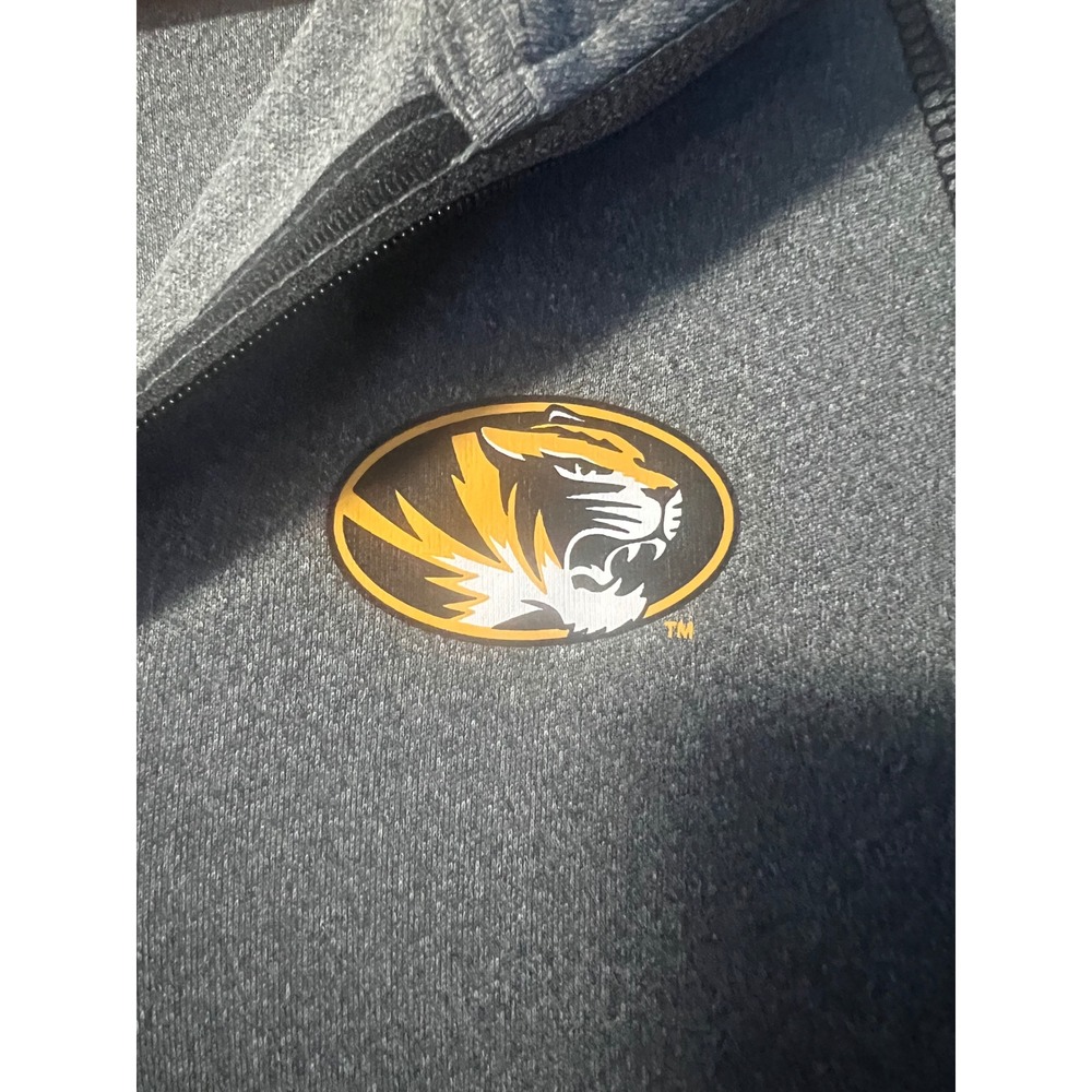 Colosseum Missouri Tigers Mizzou Womens Quarter Zip Pullover Gray Thumbhole L - Picture 3 of 5